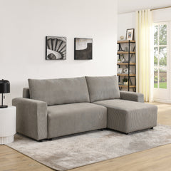 Bellemave® L-Shaped Modular Corduroy Upholstered 3 Seater Sofa Bed with Storage