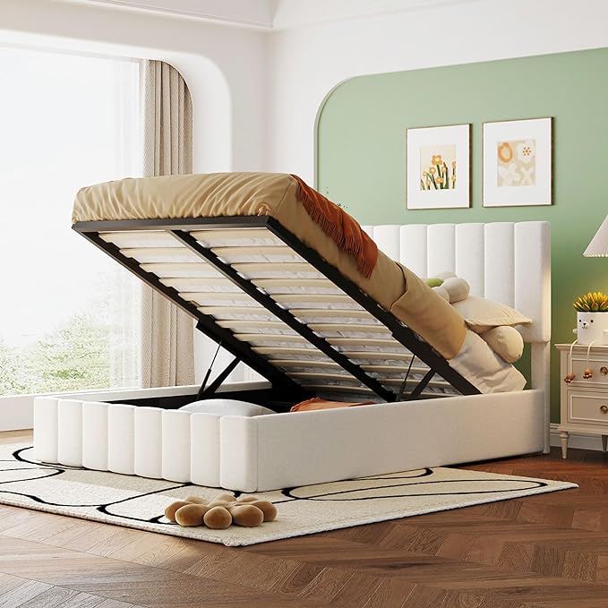 Bellemave Upholstered Platform Bed with A Hydraulic Storage System