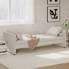 Bellemave® Modern Upholstered Chaise Lounge Daybed with Pillows, No Mattress Needed