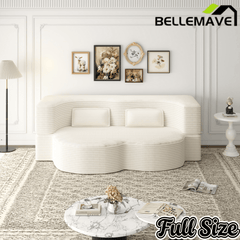 Bellemave® Folding Foam Sofa Bed,15" Full Size Floor Couch,Convertible Sleeper Futon Loveseat Couch for Living Room, Guest Use, Office, Apartmen Bellemave®