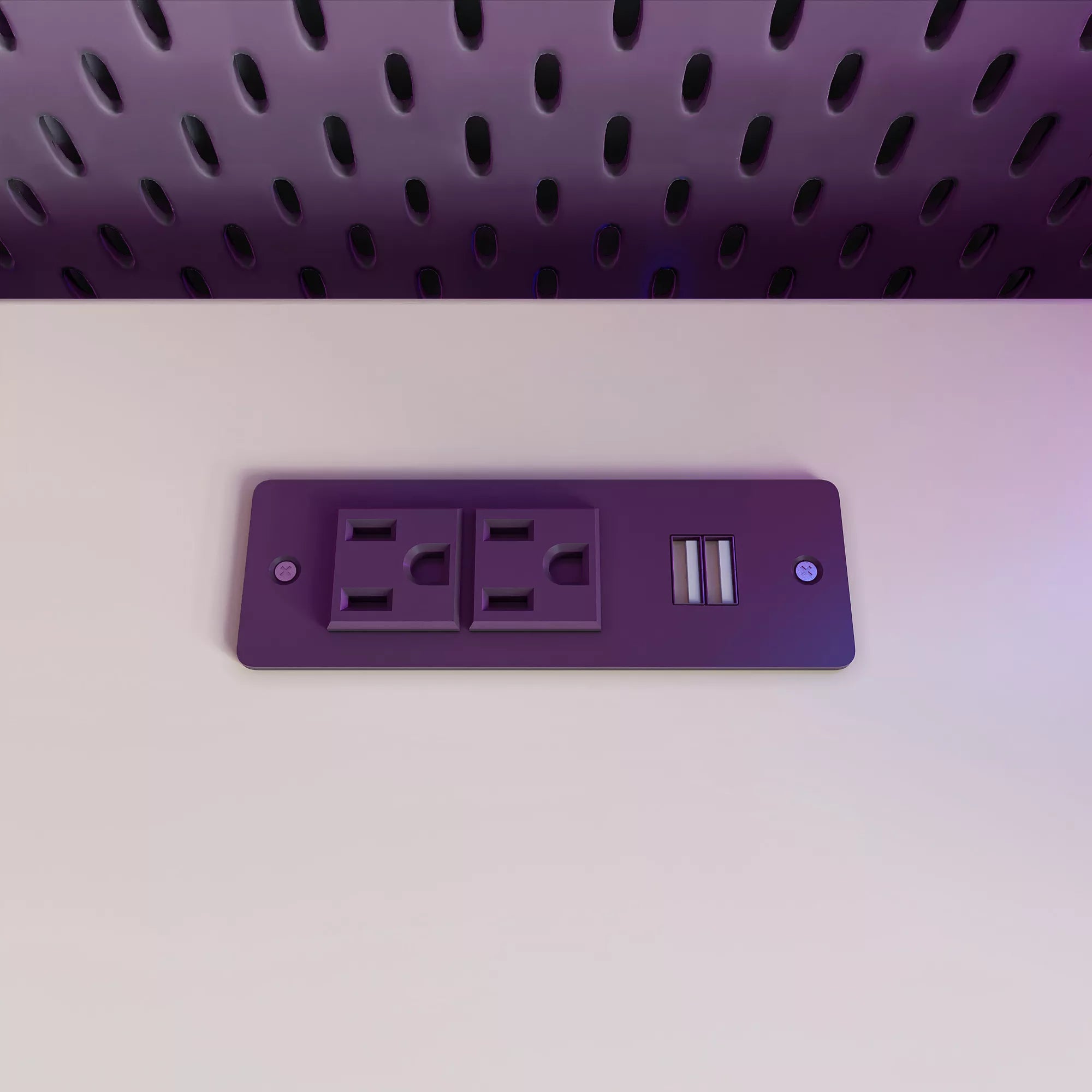 loft bed with USB charging station detail