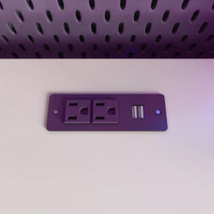 loft bed with USB charging station detail