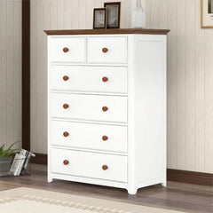 Bellemave Rustic Wooden Chest with 6 Drawers Bellemave