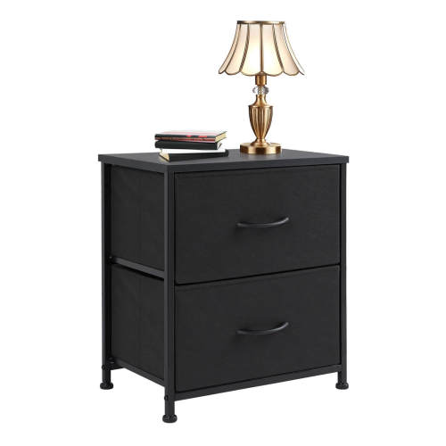 Bellemave® Metal Frame and Wood Top Drawers Dresser Chest with 2 Fabric Drawers Bellemave®