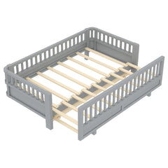 Bellemave® Queen Floor Bed or Twin XL Montessori Floor beds for Kids, Twin XL Can Be Converted into a Queen Platform Bed, Gray Bellemave®