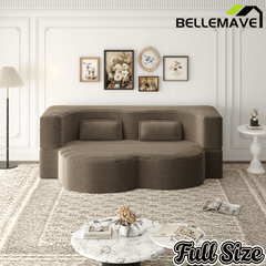 Bellemave® Folding Foam Sofa Bed,15" Full Size Floor Couch,Convertible Sleeper Futon Loveseat Couch for Living Room, Guest Use, Office, Apartmen Bellemave®