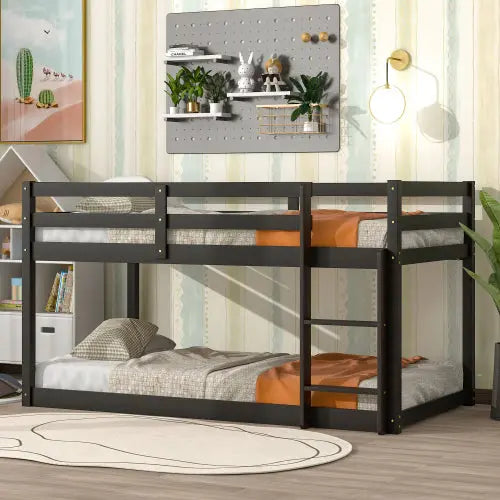 Bellemave® Twin Size Wooden Floor Bunk Bed Bellemave®