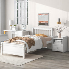 Bellemave® Platform Bed with a Nightstand,with Headboard and Footboard