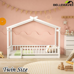 Bellemave® Montessori House Bed with Fence