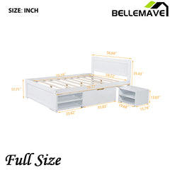 Bellemave® Platform Bed With Drawer And Two Shelves