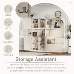 Bellemave® Multifunctional Hall Tree with Bench & Shoe Storage, Hooks Bellemave®