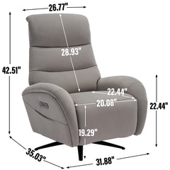 Bellemave® Dual Motor 270° Swivel Power Recliner Chair With Heavy Duty Motion Mechanism, USB and Type-C Charging Ports.