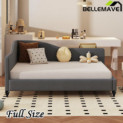 Bellemave® L-Shaped Linen Daybed,with Solid Wood Legs