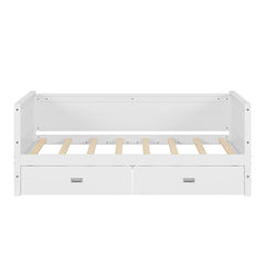 Bellemave® Twin Size Solid Wood Daybed with Two Drawers