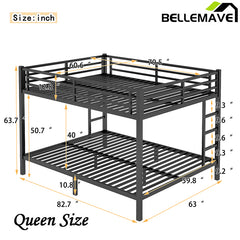 Bellemave® Large Size Metal Bunk Bed