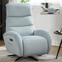 Bellemave® Dual Motor 270° Swivel Power Recliner Chair With Heavy Duty Motion Mechanism, USB and Type-C Charging Ports.