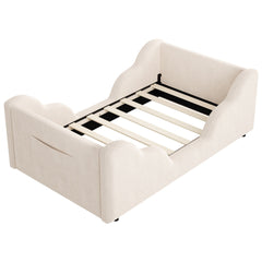 Bellemave® Toddler Floor Bed with Storage Bag, Kid Bed Frame, Standard Crib Size Kids Beds Up to 1-6 Years Girls and Boys, Montessori Floor Beds Bellemave®
