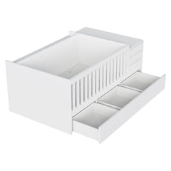 Bellemave® Convertible Crib to Daybed with Drawers,2-in-1 Baby Crib with Solid Wood Guardrails,Changing Table & Storage Drawers,Toddler Bed with Safety Rail Bellemave®