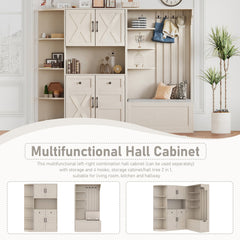 Bellemave® Multifunctional Hall Tree with Bench & Shoe Storage, Hooks Bellemave®