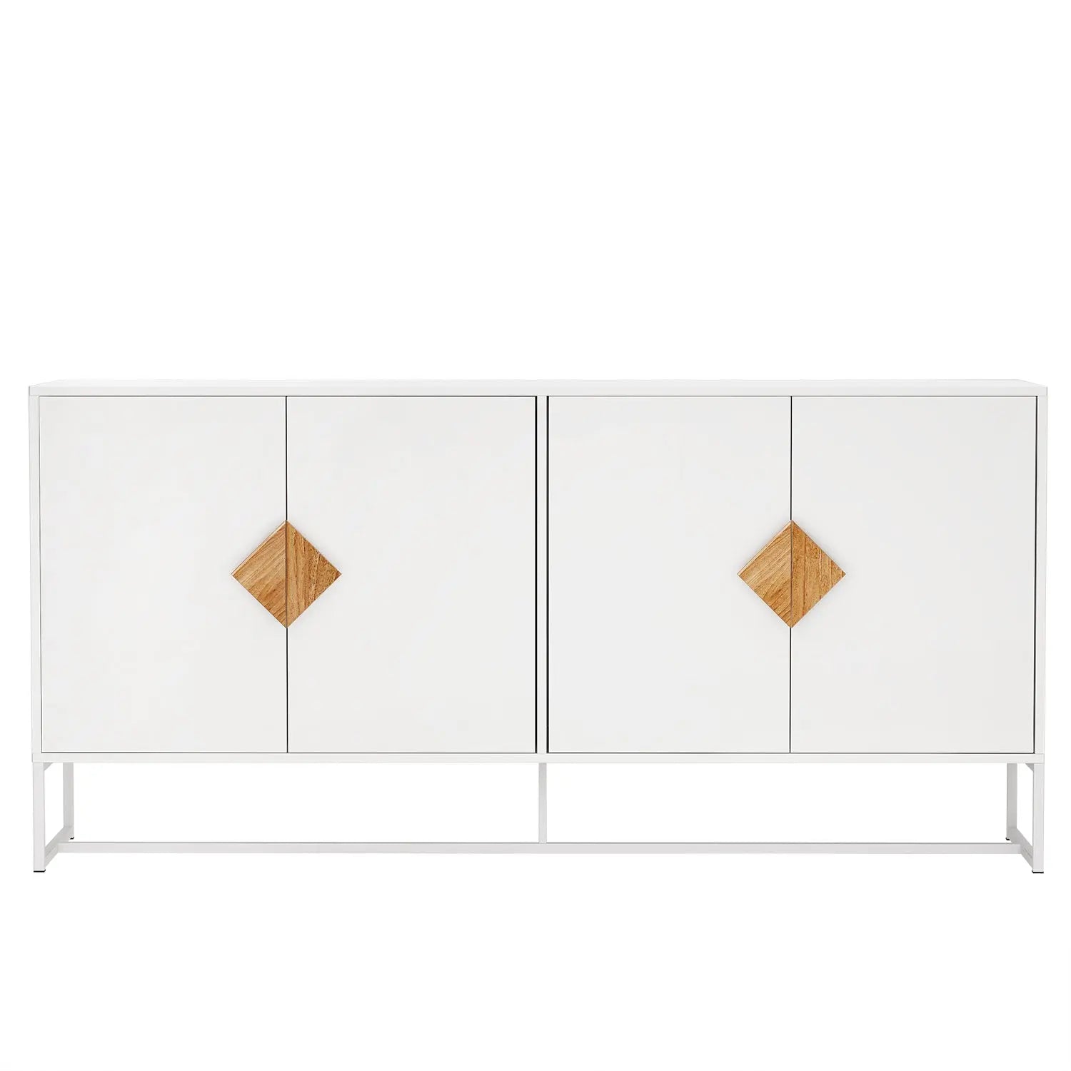 Bellemave® Solid Wood Special Shape Square Handle Design with 4 Doors and Double Storage Sideboard Bellemave®