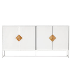 Bellemave® Solid Wood Special Shape Square Handle Design with 4 Doors and Double Storage Sideboard Bellemave®