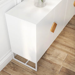 Bellemave® Solid Wood Special Shape Square Handle Design with 4 Doors and Double Storage Sideboard Bellemave®