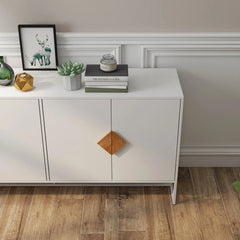 Bellemave® Solid Wood Special Shape Square Handle Design with 4 Doors and Double Storage Sideboard Bellemave®