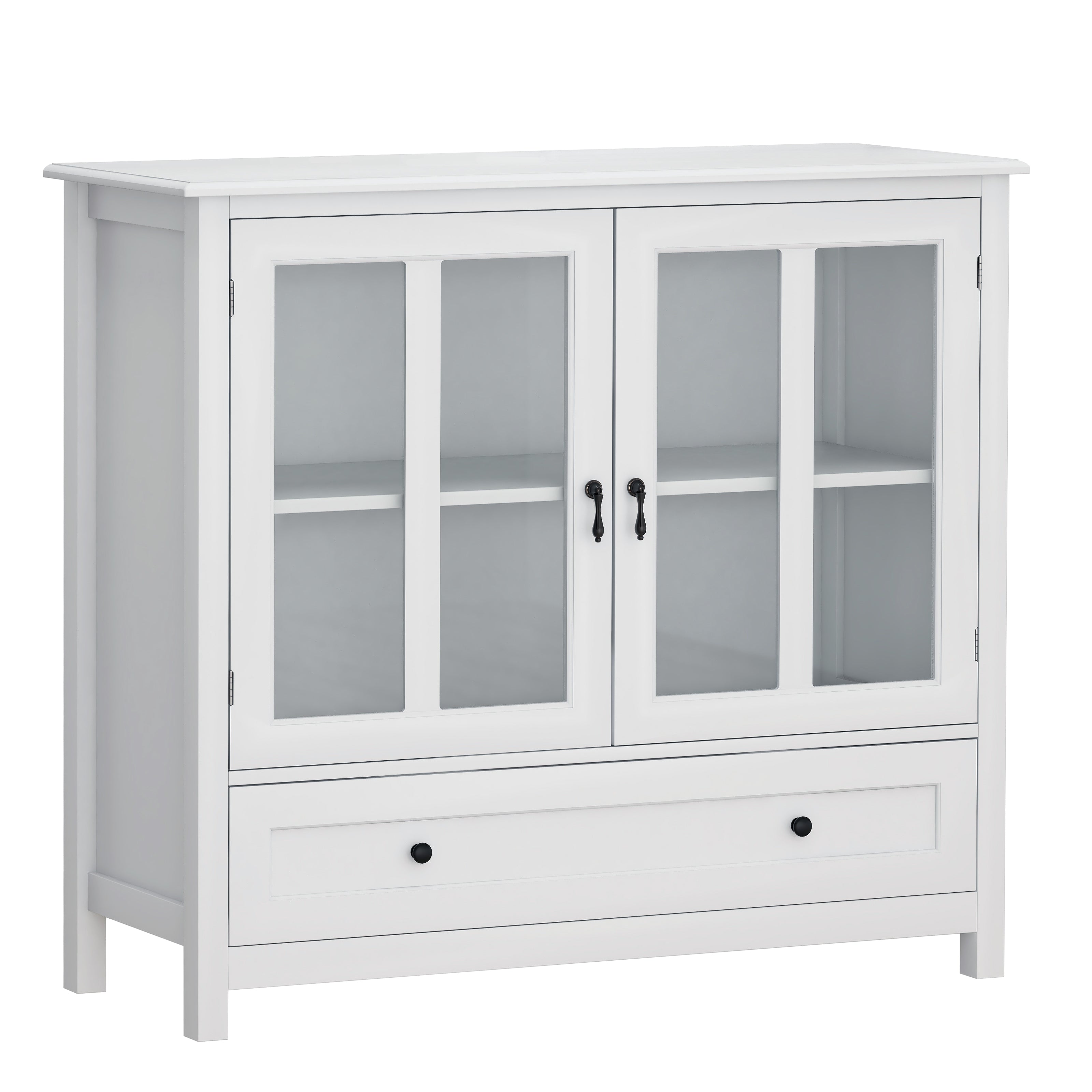 Bellemave® Buffet Storage Cabinet with Double Glass Doors and Unique Bell Handle Bellemave®