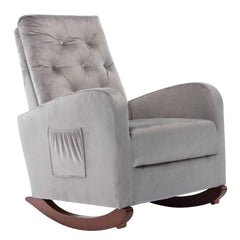 Bellemave Baby Room High Back Rocking Chair Nursery Chair with Comfortable Fabric Padded