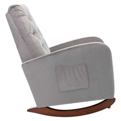 Bellemave Baby Room High Back Rocking Chair Nursery Chair with Comfortable Fabric Padded