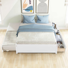 Bellemave® Full Size Platform Bed with Trundle&2 Drawers