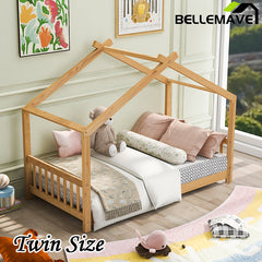 Bellemave® Twin Size House Bed with Headboard and Footboard