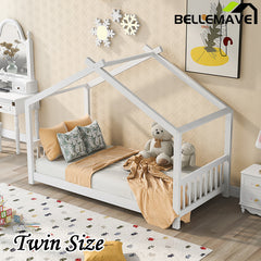 Bellemave® Twin Size House Bed with Headboard and Footboard