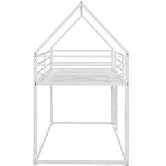 Bellemave® Twin Size Metal House Bunk Bed with Built-in Ladder/with Slide