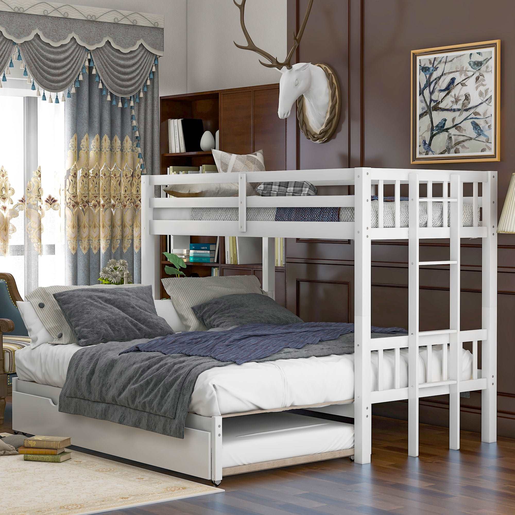Bellemave Twin over Pull-out Bunk Bed with Trundle