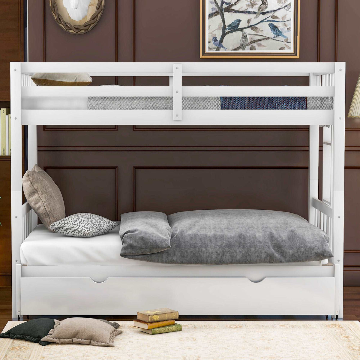 Bellemave Twin over Pull-out Bunk Bed with Trundle