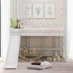 Bellemave® Low Loft Bed with Ladder and Slide Bellemave®