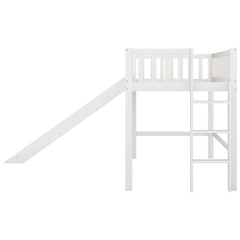 Bellemave® Low Loft Bed with Ladder and Slide Bellemave®