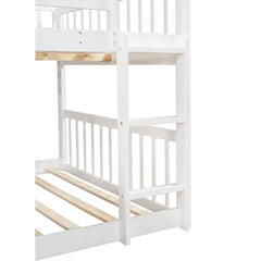 Bellemave® Full over Full & Full Triple Bunk Bed with Built-in Ladder and Slide Bellemave®