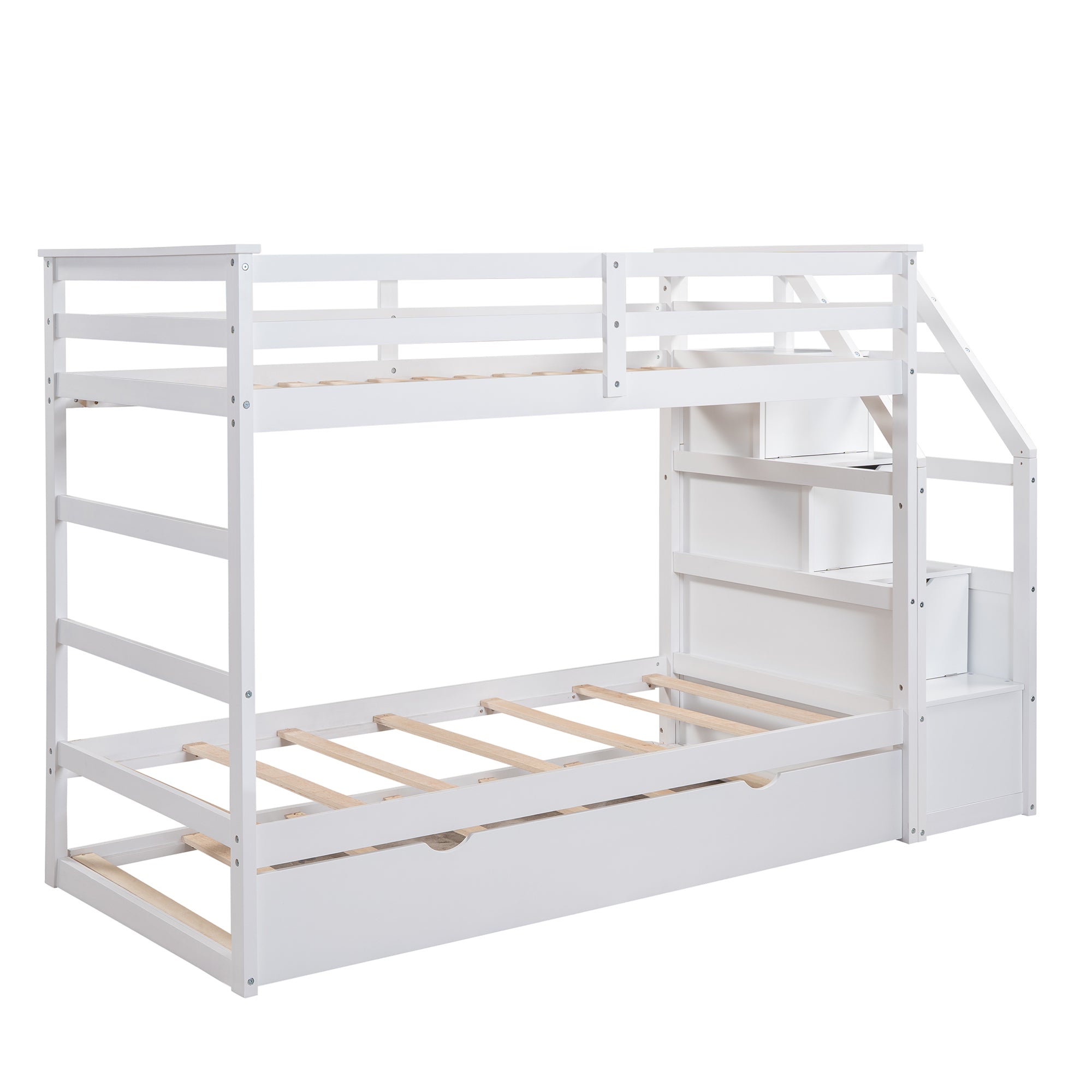 Bellemave® Bunk Bed with Trundle and Storage Stairs Bellemave®