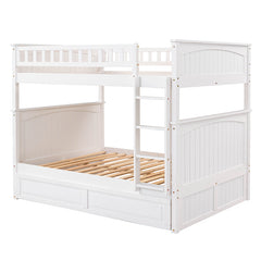 Bellemave® Full Size Bunk Bed with Twin Size Trundle and Guardrails