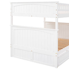 Bellemave® Full Size Bunk Bed with Twin Size Trundle and Guardrails