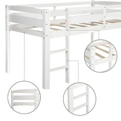 Bellemave® Twin Size Wood Low Loft Bed with Ladder Bellemave®