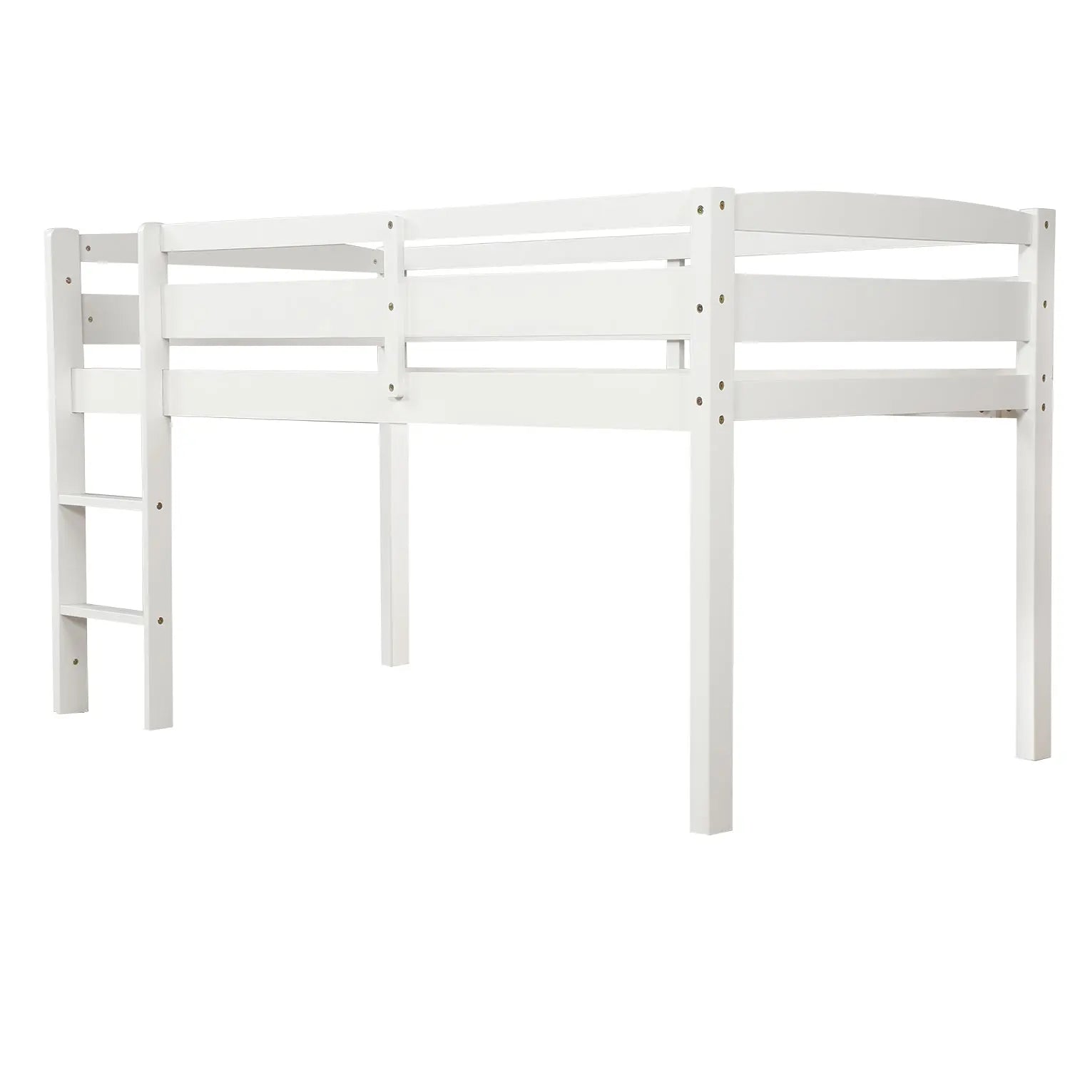 Bellemave® Twin Size Wood Low Loft Bed with Ladder Bellemave®