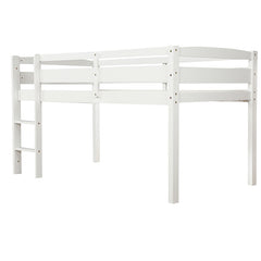 Bellemave® Twin Size Wood Low Loft Bed with Ladder