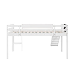 Bellemave® Low Loft Bed with Slide, Ladder and Chalkboard