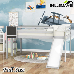 Bellemave® Low Loft Bed with Slide, Ladder and Chalkboard