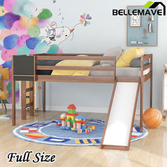 Bellemave® Low Loft Bed with Slide, Ladder and Chalkboard