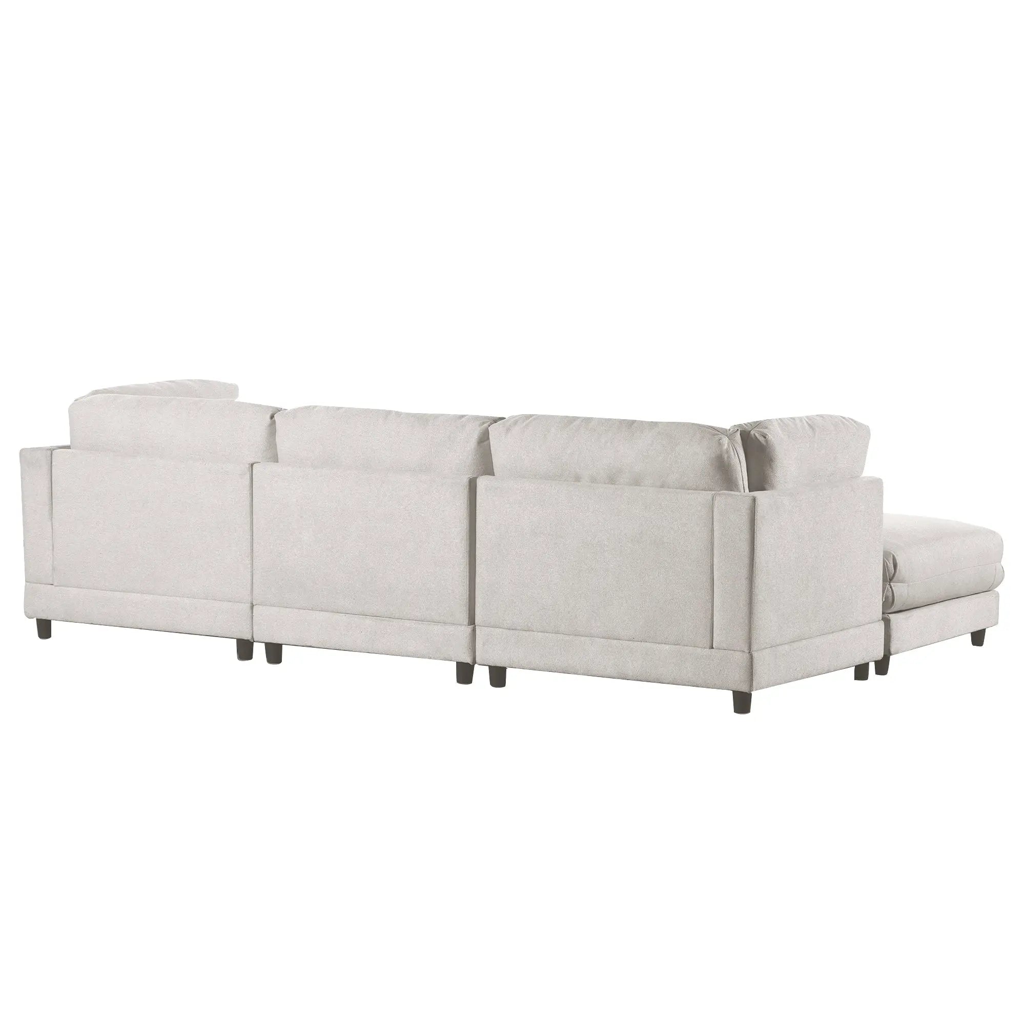 Bellemave 110.6" 2 Pieces L shaped Sofa with Removable Ottomans and comfortable waist pillows Bellemave