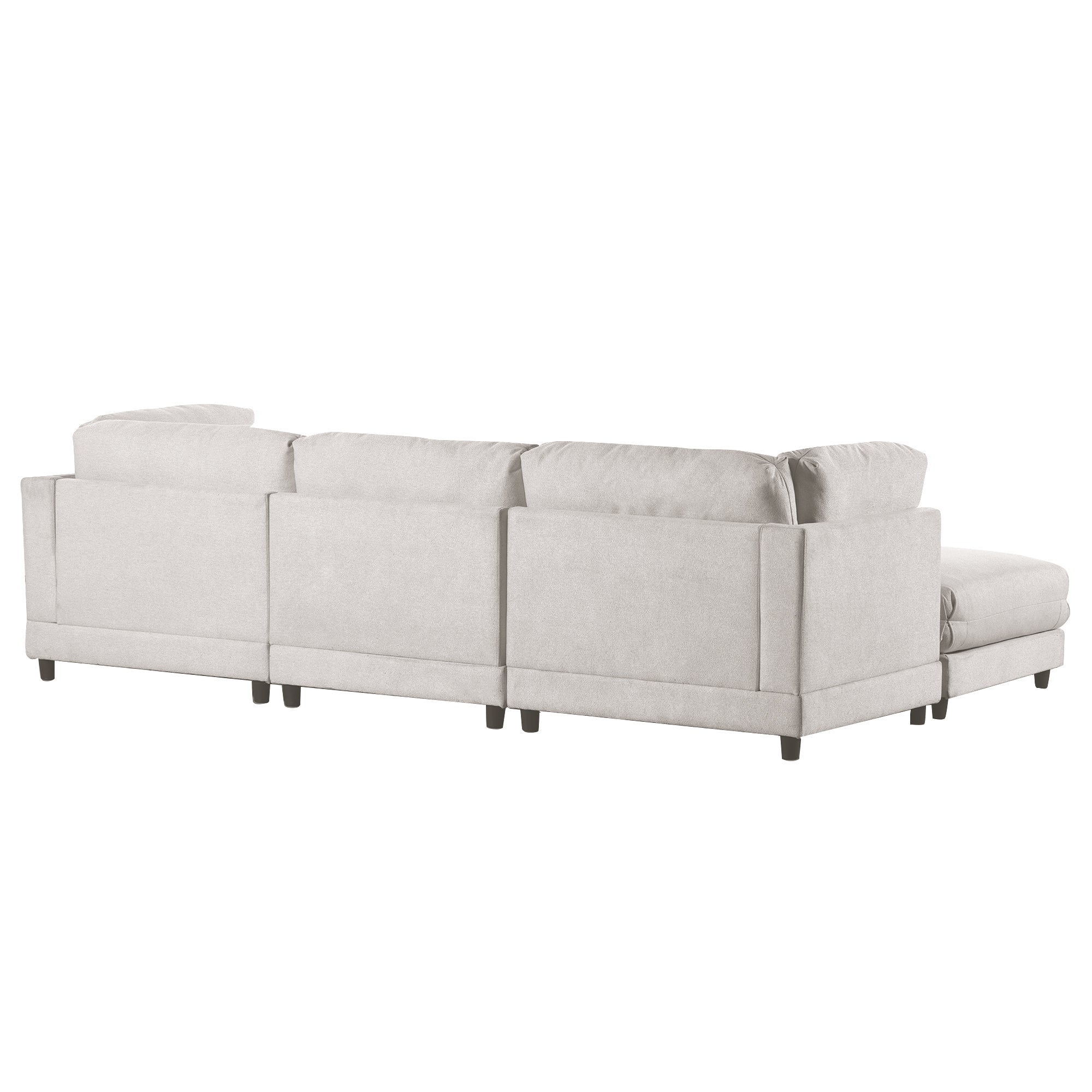 Bellemave 110.6" 2 Pieces L shaped Sofa with Removable Ottomans and comfortable waist pillows